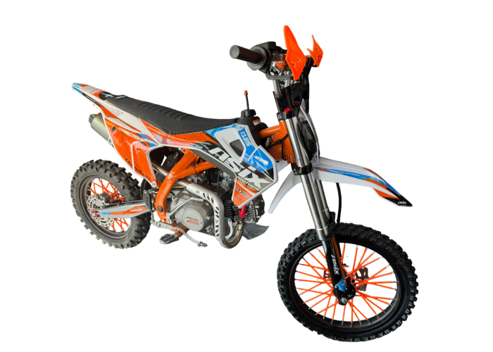 Motocicleta Enduro/Cross Asix DT125cc, 4T, roti 17"/14", pornire electromotor, culoare portocaliu/albastru